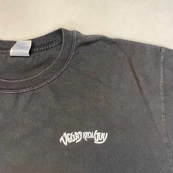 VINTAGE Vegas Kinda Guy Pin Up Sexy Girl Graphic Men XL Black Short Sleeve - Picture 7 of 9
